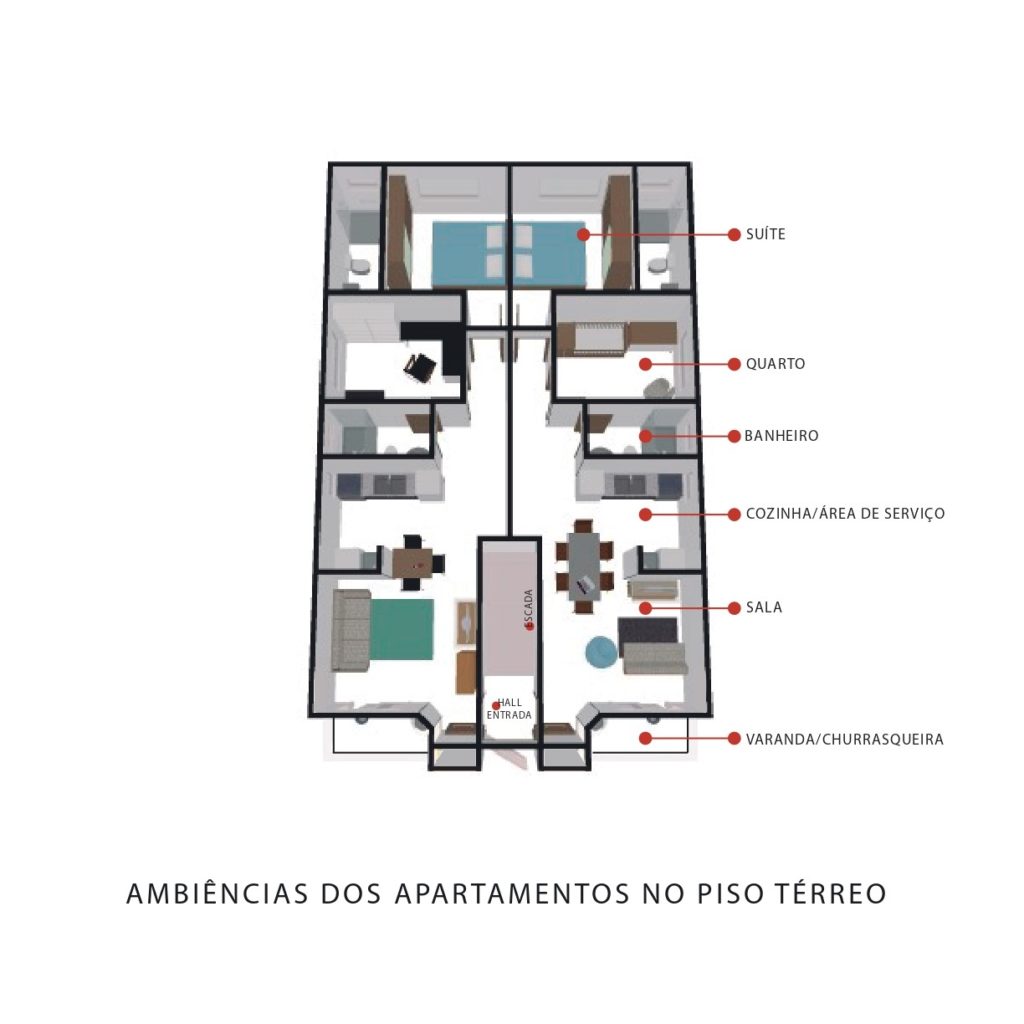 Apartamentos Piso Térreo Ed. Manoel Gervázio - Proprieta Construtora - Green Village - Palhoça